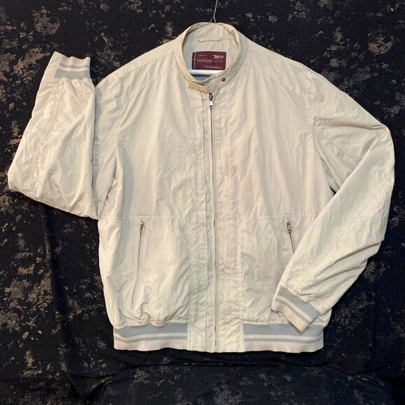 VINTAGE Marlboro Classics Men's Wear MCS EU 58 FR 50 Beige Tan Bomber Jacket XXL - Picture 1 of 11